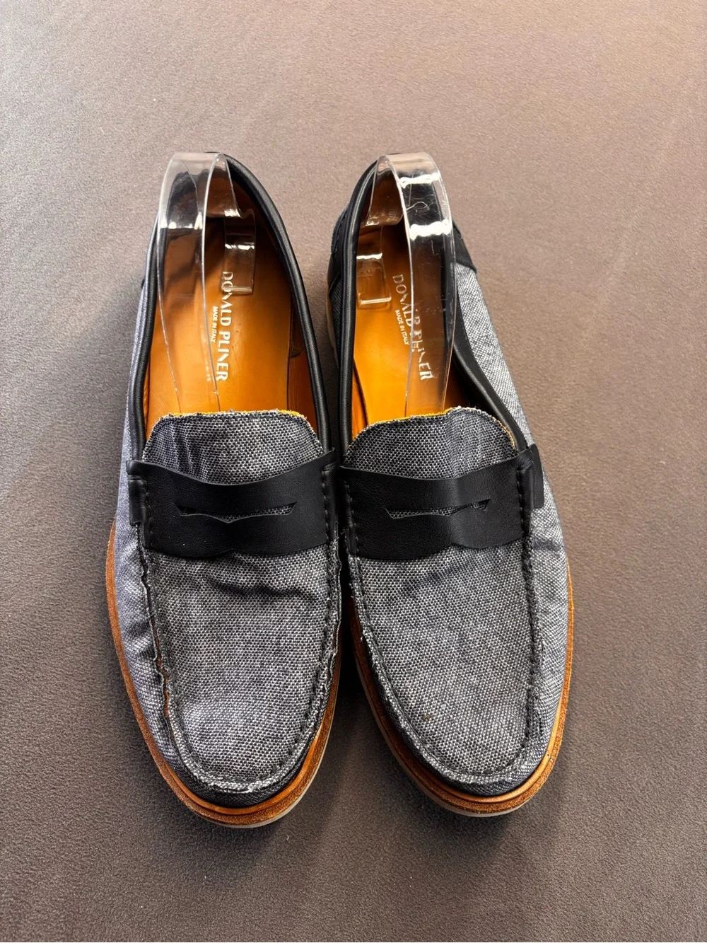 Donald Pliner Jimmy Slip-On Boat Penny Nylon Leather Loafers